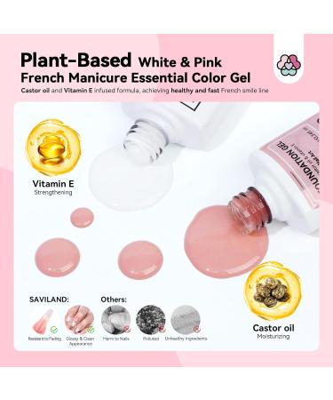 Saviland French Manicure Kit: White French Gel Nail Polish Fast French Tips Guide Stickers Complete French Tip Tool Easy French Nail Brush Home Beginners French Nails 8B-French Manicure Nail Kit2 - Buy Online on SooperMarket.com