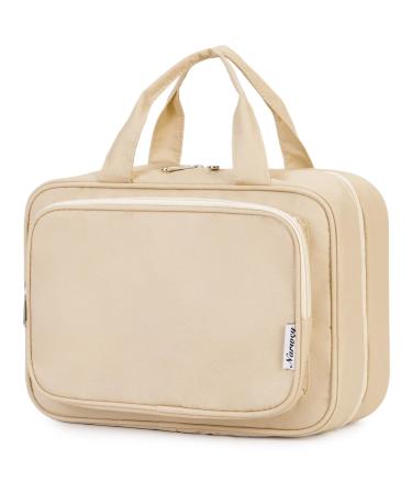 Narwey Hanging Travel Toiletry Bag for Women Wash Bag Cosmetics Makeup Bag Organizer for Travel Size Accessories Brown (Large)