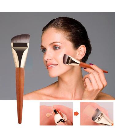 Teksome Foundation Makeup Brush | Wooden Handle Concealer Brush - Professional Contour Brush for Liquid Cream Powder Blending Buffing - Buy Online on SooperMarket.com