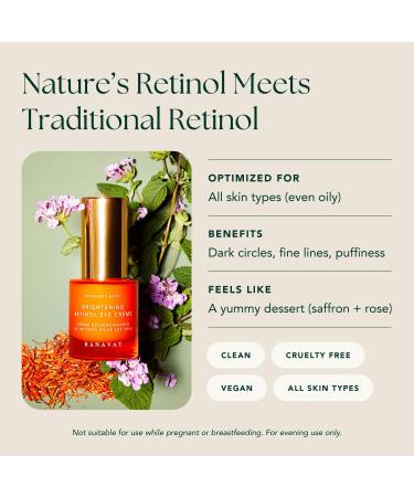RANAVAT Brightening Retinol Eye Cream - Anti-Aging Dark Circle Corrector with Bakuchi Seed & Saffron | 0.5 oz International Shipping Available - Buy Online on SooperMarket.com