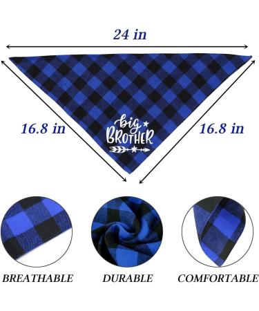 Plaid Dog Bandana Scarf Big Sister Brother Dog Bandana Buffalo Plaid Triangle Dog Scarf Reversible Plaid Triangle for Small Medium Dogs Pets (blue) - Buy Online on SooperMarket.com