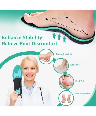 3angni Orthopedic Insoles for Heel Spur & Plantar Fasciitis - Comfort Inlays for Flat Feet - Men & Women - EU Sizes 44-47 (29.5cm) - Black - Buy Online on SooperMarket.com