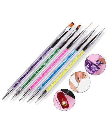 YUECI Double Ended Nail Liner Pen Kit - 5-Part Multi-Color Nail Art Tools for UV Gel & Acrylic Designs - Professional Nail Dotting Pen Accessories - Buy Online on SooperMarket.com