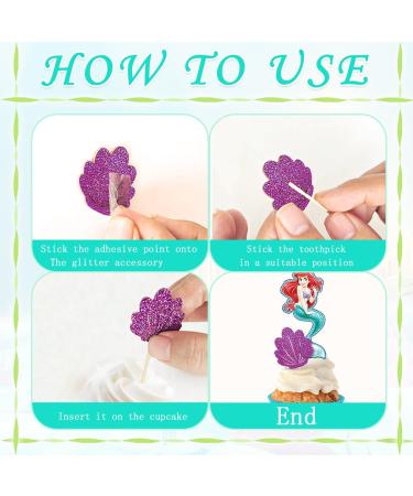 Party Supplies for Ariel Cupcake Toppers Girl Theme Birthday Brightness Supplies Favors 48 counts - Buy Online on SooperMarket.com