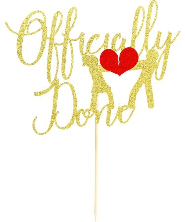 Arthsdite 1Pc Officially Done Cake Topper Divorce Cake Decoration Single Divorce Freedom Cake Topper for Broken Up Free at Last Bye Felicia Newly Unwed Party Decoration - Gold Glitter - Buy Online on SooperMarket.com