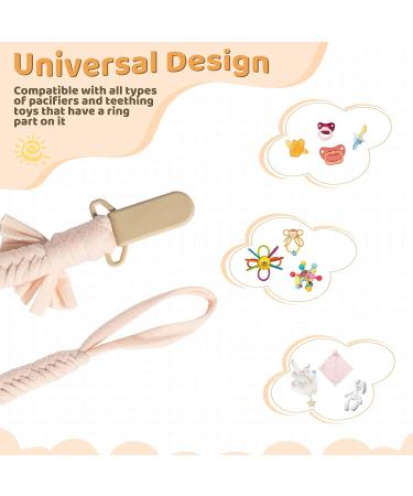 Symbolife Handmade Braided Cotton Pacifier Clip for Boys and Girls - Unisex Baby Shower and Birthday Gift - Mixed Color 2 - Buy Online on SooperMarket.com