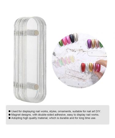 10PCs Transparent Nail Art Tips Display Stand | Double-Sided Adhesive Tape | Acrylic Strip Display for Home & Salon Use | DIY Nail Accessories - Buy Online on SooperMarket.com