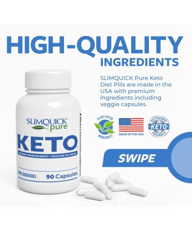 SLIMQUICK Keto Diet Pills for Weight Loss Helps Stay in Ketosis Temporarily Increases Endurance Keeps Full for Longer with MCT Oil Caffeine Green Coffee Extract (180 count - 2 x 90ct bottles) 90 count (Pack of 2) - Buy Online on SooperMarket.com
