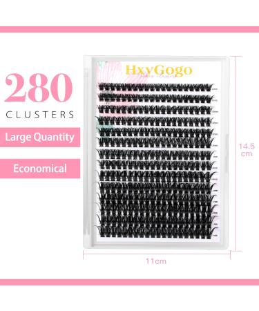 HxyGogo DIY Wispy Fluffy Lash Clusters 280 pcs - 8-16MM D Curl Individual Lashes - Reusable Home Eyelash Extensions - Natural Look - Buy Online on SooperMarket.com