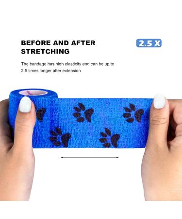 8 Rolls Dog Bandage Self Adhesive Cohesive Dog Bandage Vet Wrap for Dogs Non-Woven Elastic Dog Paw Bandage for Legs Paws Wrist Ankle 5cm X 4.5m (Multicolor) - Buy Online on SooperMarket.com