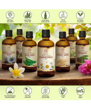 Chamomile Oil 100ml - Natural Chamomilla Oil for Face Nails Hands & Hair | Massage & Personal Care - Buy Online on SooperMarket.com
