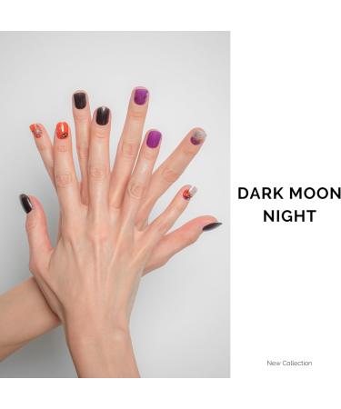 NAILOG Semi Cured Gel Nail Strips - Salon-Quality Long Lasting Nail Wraps - Dark Moon Night - 34 pcs - Buy Online on SooperMarket.com