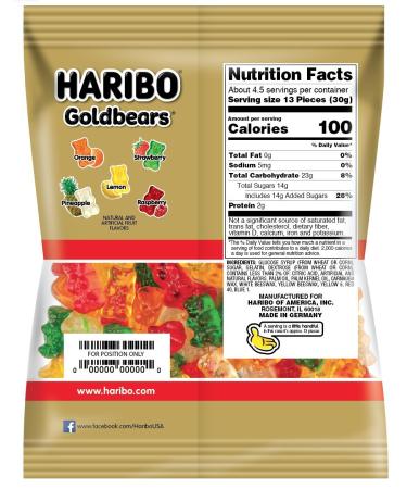 Haribo Goldbears Gummi Candy 5 oz Bags (Pack of 12) - Original Gold-Bears - Buy Online on SooperMarket.com