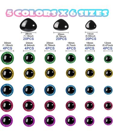 360 Pcs Large Plastic Safety Eyes 12-30mm for DIY Plush Animals and Doll Making - Buy Online on SooperMarket.com