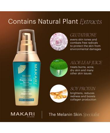 Makari Blue Regenerating Crystal Serum 1.7 OZ | Brightening & Tightening Body Serum with Natural Glutathione | Anti-Aging Dark Spot Reduction & Even Complexion - Buy Online on SooperMarket.com