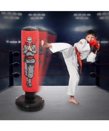Inflatable Kids Punching Bag with Boxing Gloves | 47 High Free Standing Bounce Back Bag for MMA, Karate, Taekwondo | Gifts for Kids - Boys and Girls - Buy Online on SooperMarket.com