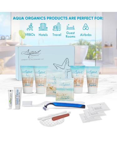 Shoppe All-in-Kit | Aqua Organics Travel Size Amenity Set | 1oz Shampoo Conditioner Lotion & More - Perfect for International Shipping - Buy Online on SooperMarket.com