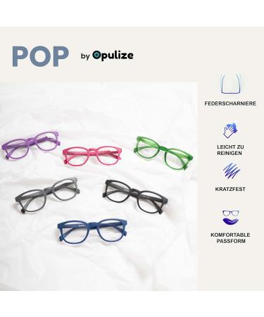 Opulize Pop Reading Glasses 3 Pack - Matte Round Frames Scratch-Resistant Spring Hinges - Stylish Black Blue & Gray for Men & Women (+2.00 Diopters) - Buy Online on SooperMarket.com