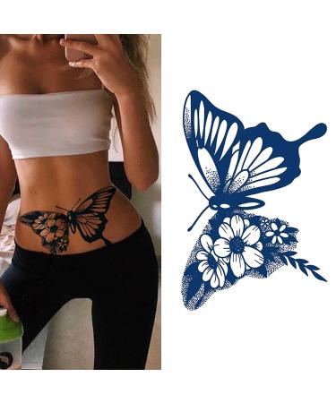 Long-lasting 4 Sheets Semi Permanent Butterfly Tattoos for Women - Temporary Body Art for Arm, Hand, and Shoulder - Buy Online on SooperMarket.com
