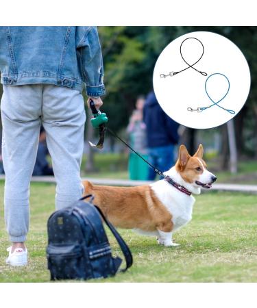 2 Pack Chew Proof Dog Leash Extension Metal Cable Lead Non-Tangle Connect Leash for Any Leash Heavy Duty Dog Leash Extender for Collar & Harness (Black+Blue) - Buy Online on SooperMarket.com
