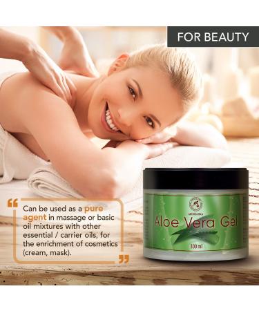 Aloe Vera Gel 300ml - Moisturizer for Face Hair & Body - Soothing Cooling Gel for All Skin Types - Perfect for Dry Skin & Shaving - Buy Online on SooperMarket.com