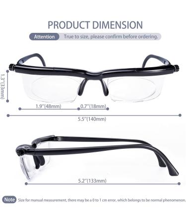 SKYWAY Focus Adjustable Glasses Dial Vision TR90 Frame Focal Adjustable Glasses Adjustable Vision Eyeglasses Near and Far Sight Black - Buy Online on SooperMarket.com