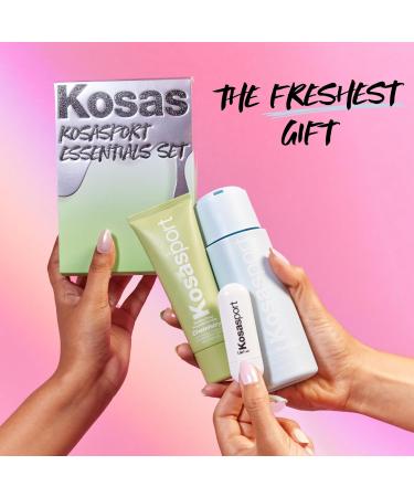 Kosasport Essentials Set | Active Skincare Trio: Deodorant with Shikimic & AHA Body Wash | Hydrating Lip Balm with Hyaluronic Acid - Buy Online on SooperMarket.com