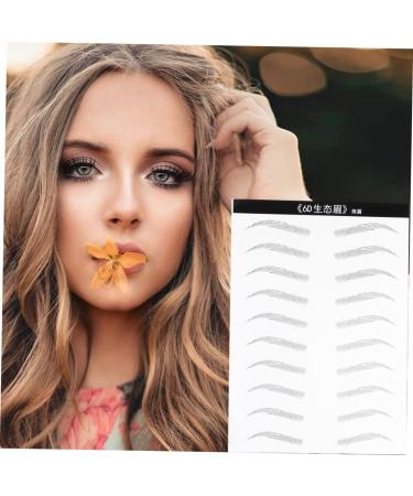 FOYTOKI 2 Pairs Simulation False Eyebrows Sticker Imitation Natural Brow Clear 21.00X15.00X0.01CM Black - Buy Online on SooperMarket.com
