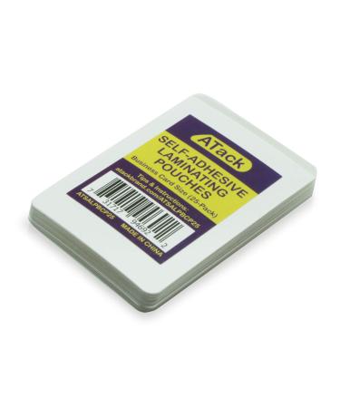 ATack Self-Sealing Laminating Pouches Business Card Size, 9.5 Mil and Hard Self Laminating Business Cards Pouch (Pack of 25)