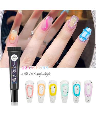 Joyeee 12 Colour Nail Sculpture Gel 8g 5D Candy Jelly Nail Painting Gel DIY Modeling Nail Set Non-Stick Hand Multifunctional Soft Tubes 3D Carving Embossed Gel for Nail Art Decoration Nail Design nailgel039 - Buy Online on SooperMarket.com