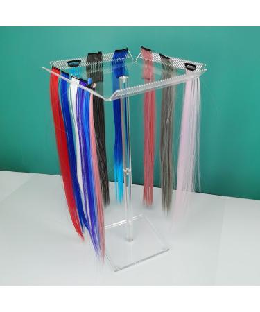 Yosoo Health Gear Hair Extension Display Stand Square Top Hair Extension Stand Sturdy Acrylic Braiding Hair Hanger Rack Transparent Clear Hair Extension Holder Organiser for Home Salon - Buy Online on SooperMarket.com