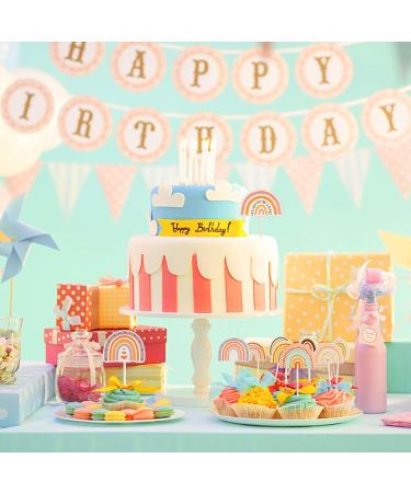 48 Pieces Boho Rainbow Cake Topper Boho Cupcake Topper Bohemian Theme Rainbow Cupcake Toppers for Girls Baby Shower Birthday Boho Rainbow Party Decoration Supplies - Buy Online on SooperMarket.com