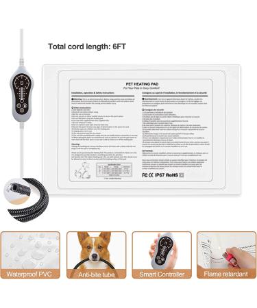 Adjustable Pet Heating Pad | Timer & Chew Resistant Cord | Waterproof Blanket for Cats & Dogs | 15X18 Beige - Buy Online on SooperMarket.com