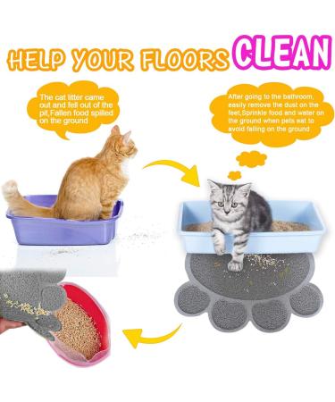 INFURIDER Cat Litter Mat Cute Paw Shape Pet Feeding Mat 15 x12 Cat Food Water Bowl Placemat Anti-Slip Puppy Cat Eating Dish Pad for Pet Accessories(2 Pack) - Buy Online on SooperMarket.com