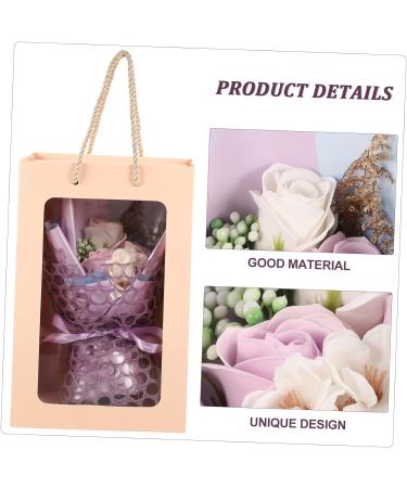 Angoily Rose Gift Box Decorative Soap Flower Birthday Bouquet Flower Bouquet Soap Flower for Women Soap Rose Bouquet The Gift Gifts Artificial Purple Miss Decorate 27X16CM Purple - Buy Online on SooperMarket.com