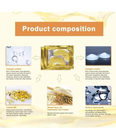 Gold Bio Collagen Crystal Mask Set - 5 Pairs Eye & Lip Masks for Anti-Aging - Buy Online on SooperMarket.com