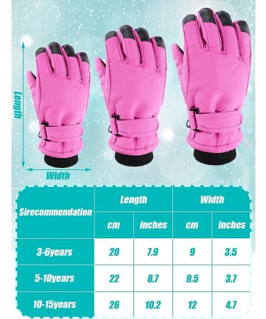 Kids Winter Waterproof Ski Gloves 2 Pairs for Cold Weather - Purple Red - 3-6 Years - Buy Online on SooperMarket.com
