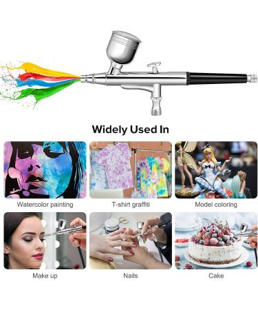 COSVII Upgraded 40 PSI Airbrush Kit with Compressor, Dual Action Gun Set for Art, Makeup, Cake Decorating - Black - Buy Online on SooperMarket.com