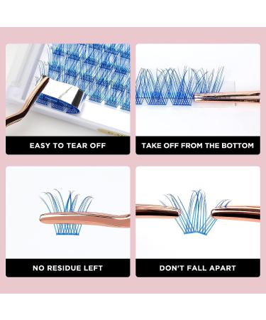 Colored Lash Clusters DIY Eyelash Extensions 72 C/D Curl - Natural Blue-D mix8-16 - Buy Online on SooperMarket.com