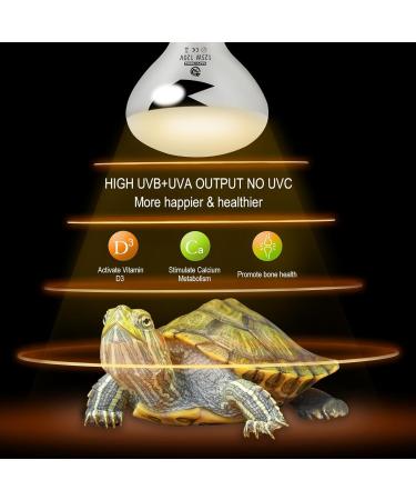REPTI HOME Reptile Heat Lamp 125W Full Spectrum UVA UVB Sun Lamp Simulate Natural Sunlight Heat Lamp Bulb for Reptile and Amphibian Sun Light 125W - Buy Online on SooperMarket.com