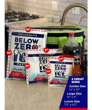 Reusable Ice Packs for Lunch Box & Cooler Bags - 10 Pack, Coldest & Longest Lasting Technology, Patent Pending, 8+ Hour Cooling Gel, 7.5x6.5 Size - Buy Online on SooperMarket.com