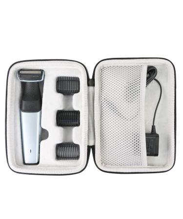 KHANKA HART PACK CASE for Philips Bodygroom BG5020/BG3015/BG3010/BG7025 Series 7000 5000 3000 Take back hair removal.(Black and white) black and white