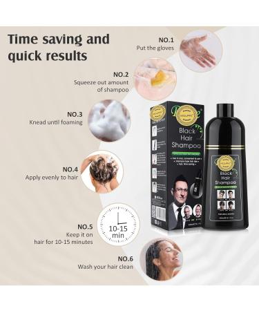 400ml Black Hair Shampoo: Herbal Hair Color Dye for Men and Women - Semi-Permanent, Gentle Formula for Smooth, Shiny Results - Buy Online on SooperMarket.com