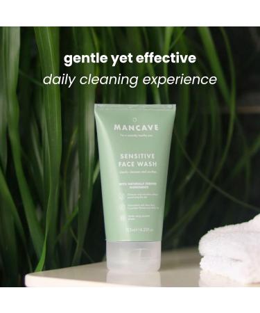 ManCave Sensitive Face Wash 125ml for Men with Cucumber Extract, White Tea & Aloe Vera | Dermatologically Tested, Vegan Friendly - Buy Online on SooperMarket.com