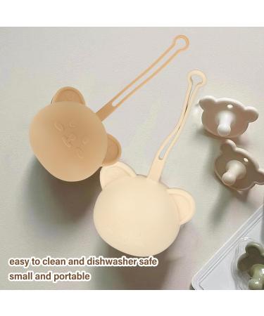 Silicone Pacifier Holder Case | Portable Pacifier Case with Strap | Keeps Pacifier Clean - Coffee Color - Buy Online on SooperMarket.com