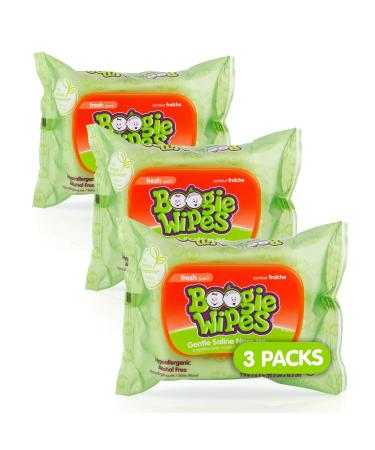 Boogie Wipes Gentle Wet Wipes for Baby and Kids, Face, Hand, Body & Nose, HSA/FSA Eligible, Made with Vitamin E, Aloe, Chamomile and Natural Saline, Fresh Scent, 90 Count