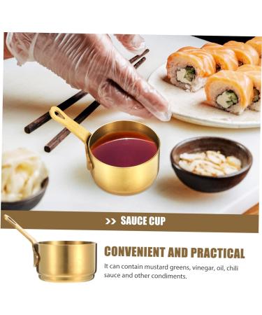 Zerodeko Metal Bowls 2pcs Sauce Milk Cup 304 Stainless Steel Sauce Plate Household Milk Warmer Pot 8.5X5.3X3.2CMx2pcs Goldenx2pcs - Buy Online on SooperMarket.com