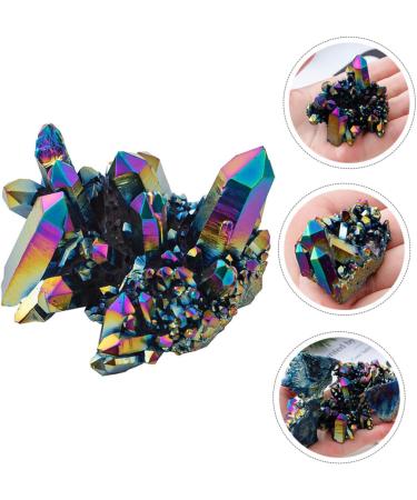 VILLCASE 2pcs Colorful Crystal Clusters Fish Tank Stones Mineral Specimen Natural Stones Cluster Rough Stone - Buy Online on SooperMarket.com