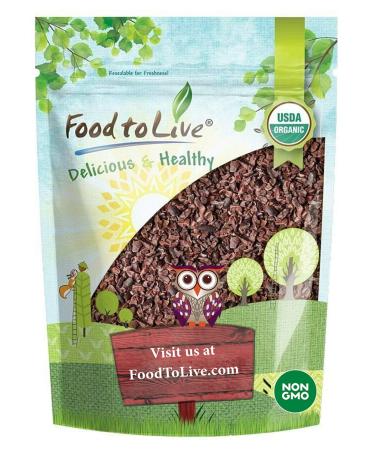 Organic Cacao Nibs, 8 Ounces - Unsweetened, Non-GMO, Kosher, Raw, Vegan, Sirtfood, Bulk Cacao Nibs 8 Ounce (Pack of 1)