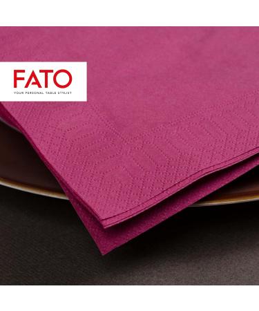 FATO Disposable Paper Napkins - 40 Pack 38x38cm 4-Folded 2-Layer Burgundy 100% Pure Cellulose - Ideal for Lunch & Buffets | Eco-Friendly FSC Certified - Buy Online on SooperMarket.com